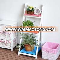 Folding Wood Flower Pot Shelf Stand Wooden Display Rack Indoor Outdoor Garden